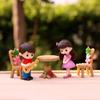 2pcs Mini Boy Girl Guitar Sweet Lovers Couple Figurines Craft Fairy Dolls Valentine's Day Wedding Accessories Home Miniatures