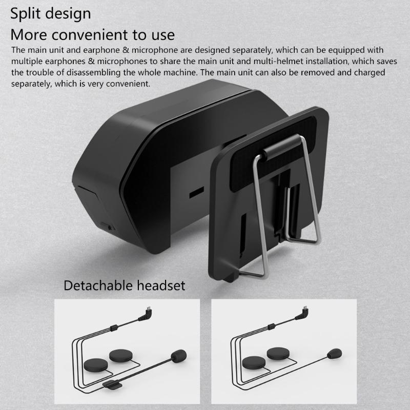 5.0 Wireless Motorcycle Headset with Microphone 1set Motorcycle Helmet Headset Automatic Pairing with Microphone Stero