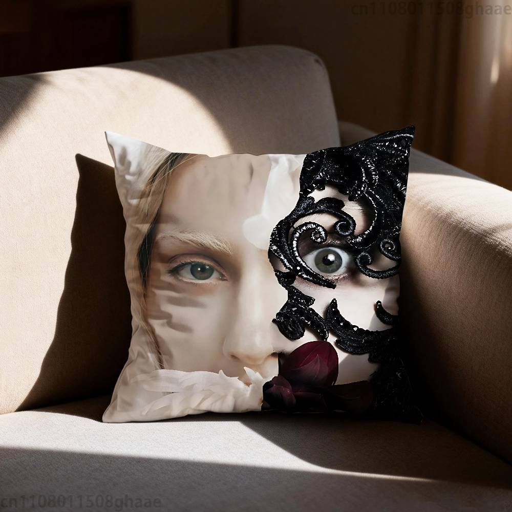 LLady Gaga Pillow Case Antidustmite Pillowcase Invisible zipper silky short plush Sofa cushion cover