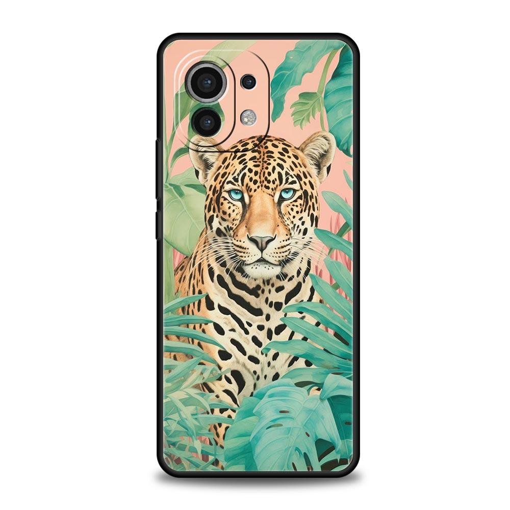

Phone Case Cover for Xiaomi Mi 17 15 14 13 12 11 Ultra 15T 14T 13T 12T 11T Pro Lite Soft TPU Capas Tropical Jungle Print Leopard Xiaomi 13T Pro