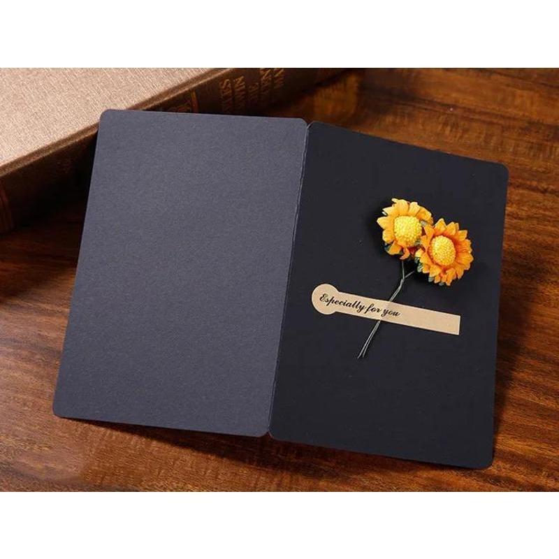 Universal Greeting Cards Best Wishes With Dried Flowers Creative Greeting Card Memo Sheets Wedding Invitation Card Home Supplies