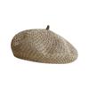 Hollow Knitted Hollow Beret Bright Thread Pumpkin Hat Elegant Painter Hat  Spring Season
