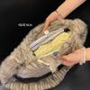 Trendy Cute Cat Fluffy Tote Shoulder Bag For Women Big Volume Portable Handheld Crossbody School Shopping Handbag