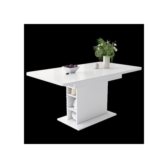 Table de salle à manger extensible - MUVOE - Blanche - Multifonctionnelle - Design élégant - Montage rapide