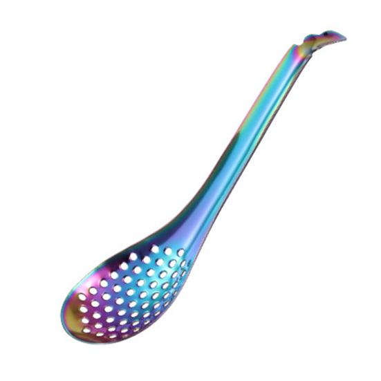 Serving Spoon Manual Hollow Stainless Steel Thickened Sauce Strainer Spoon for Home