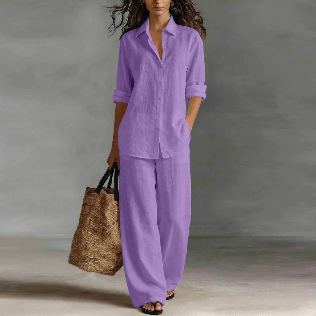 Fashionable And Sexy Women's Spring And Summer Retro Elastic Waist Strap Linen Suit Women's Fashion Color Casual Two-piece Set