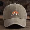 A Sun Mountain Peak Embroidered Baseball Cap a Stylish and Versatile Snapback Hat for Men Trendy for Outdoor Wear