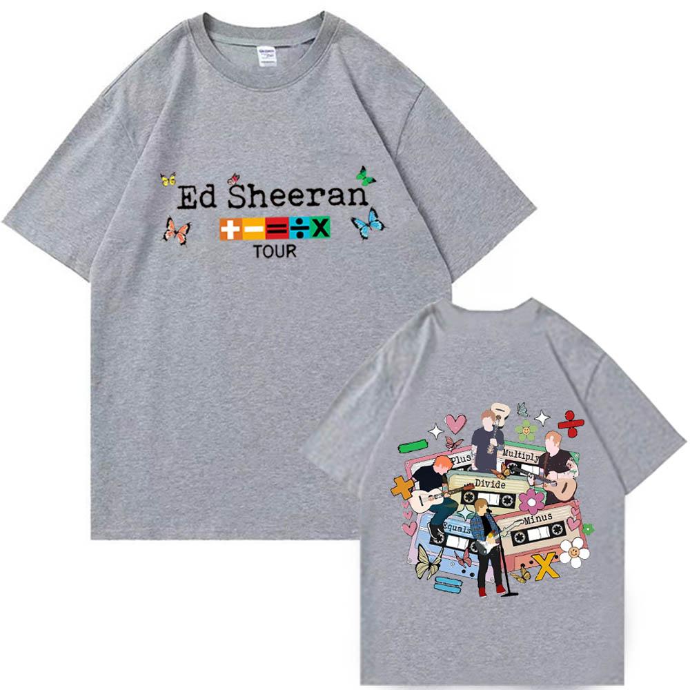 2025 Graphic Print Short Sleeve Unisex Women Tshirt Ed Sheeran Mathematics Tour Trendy Harajuku Unisex Oneck Casual Shirt Tops S