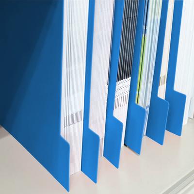 Vertical A4 Divider Guides Document File Drawer Storage Tray Set of 10 - Shelf, Bookshelf, Divider, - (Blue)