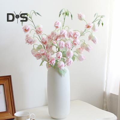 Flower 1 Branch Faux Silk Realistic Fresh Keeping Weather Resistant Flower Arrangement Fake Campanula Flower