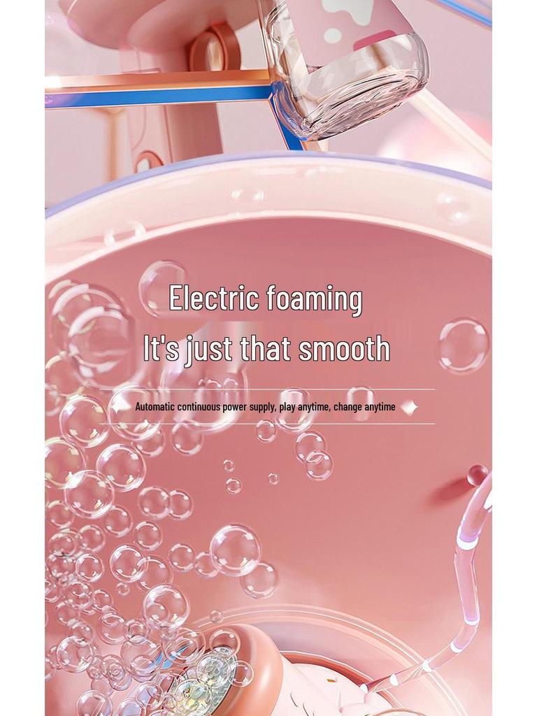 Electric 10-Hole Bubble Blower with Lights – Automatic Space Bubble Gun Toy for Girls