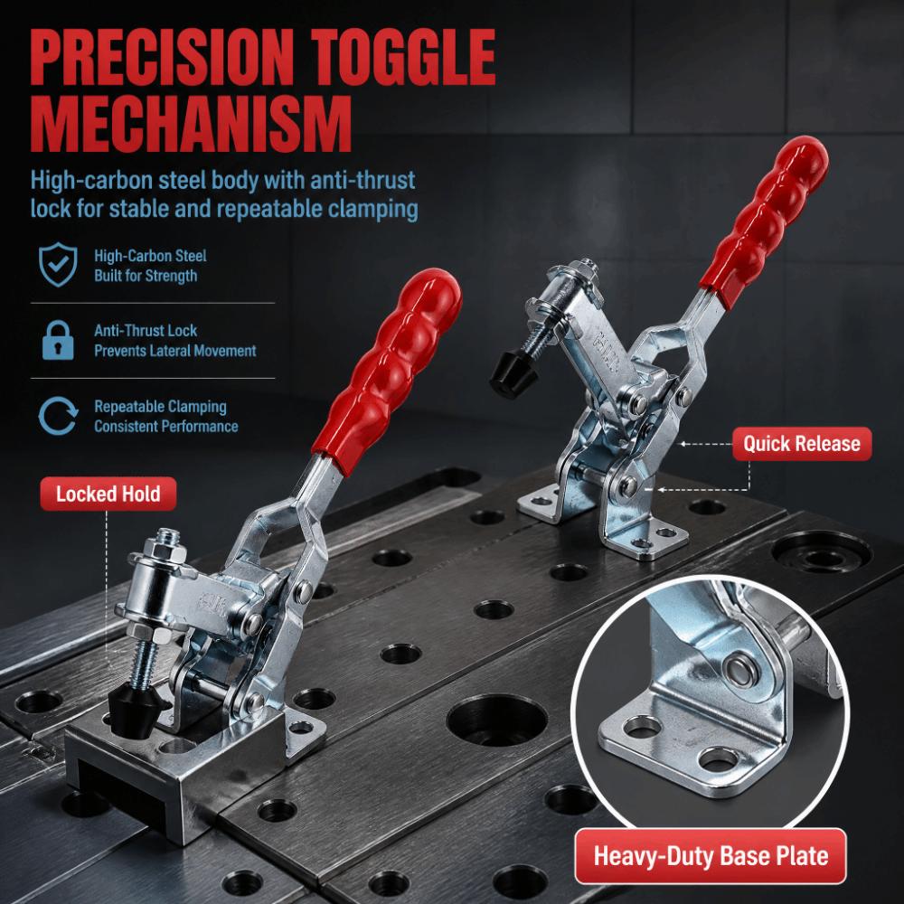 2pcs Stable Toggle Clamp Safe Quick Fixture Durable Quick Release Clamp Woodworking