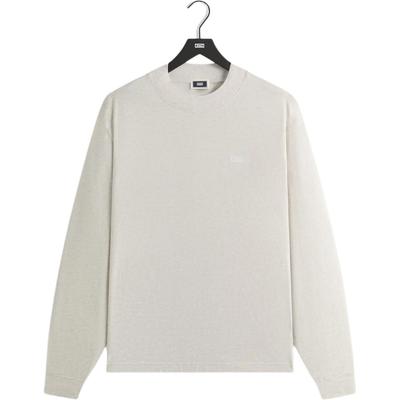 Long-Sleeve Mock Neck Lax Tee Hallow Men Tops White KHM033776-103