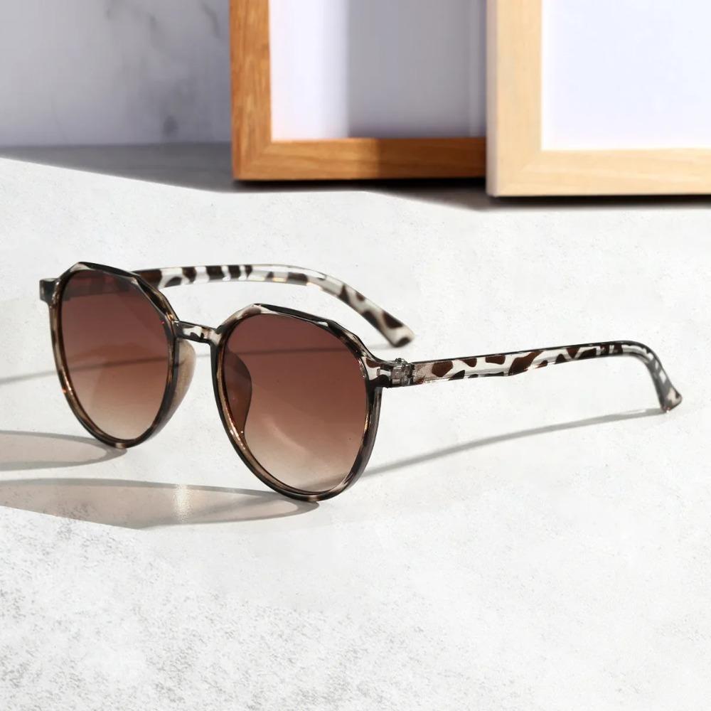 Fashion Vintage Round Sunglasses UV400 Protection Unisex Casual Anti-ultraviolet Simple Frame Eyewear