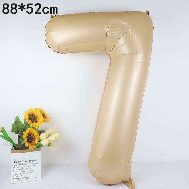 40-Inch American Caramel Cream Number Balloons - Birthday Party Decoration Slim Aluminum Foil Balloons