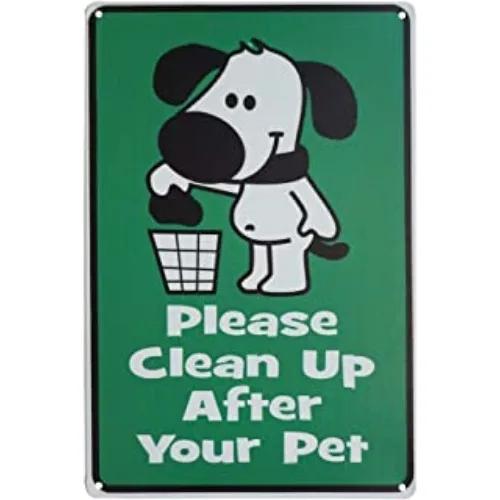 Cartello "Si prega di essere rispettosi" Cartello "Vietato sporcare o urinare per cani" per GiardinoSolo latta senza accessori