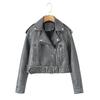 Retro Short Biker Leather Jacket,  Cut For A Free
