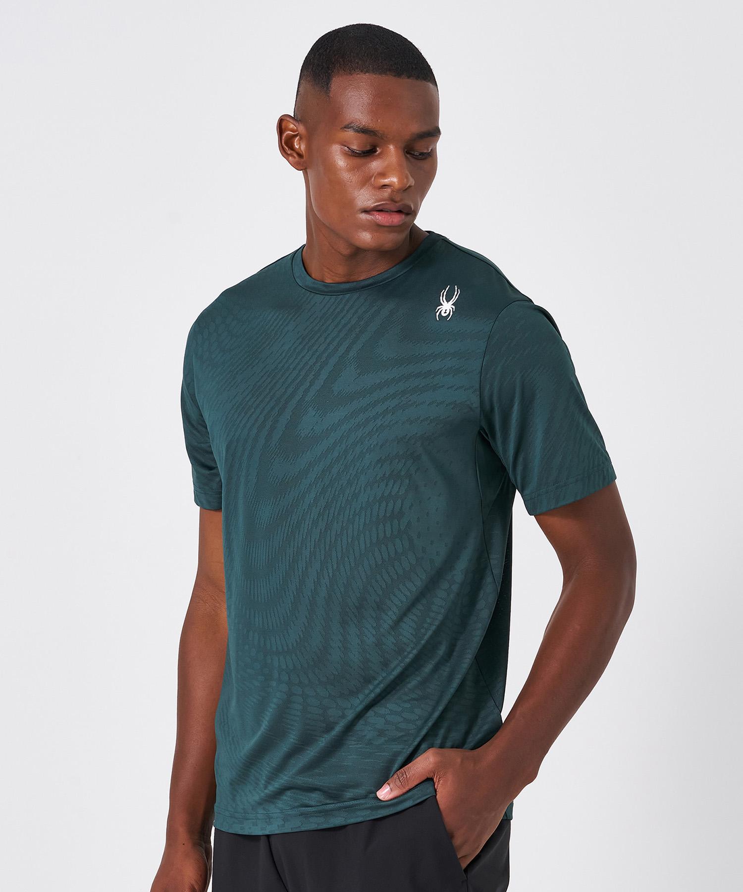 Spyder Men S Functional Jacquard Pattern T-Shirt Spkmcnrs206Mdgn Green/095