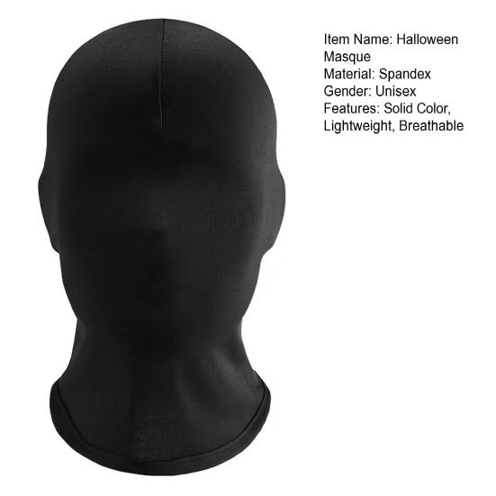 Halloween Masque Costume Solid Color High Elasticity Breathable Visible Spooky Hood Halloween Party Decoration