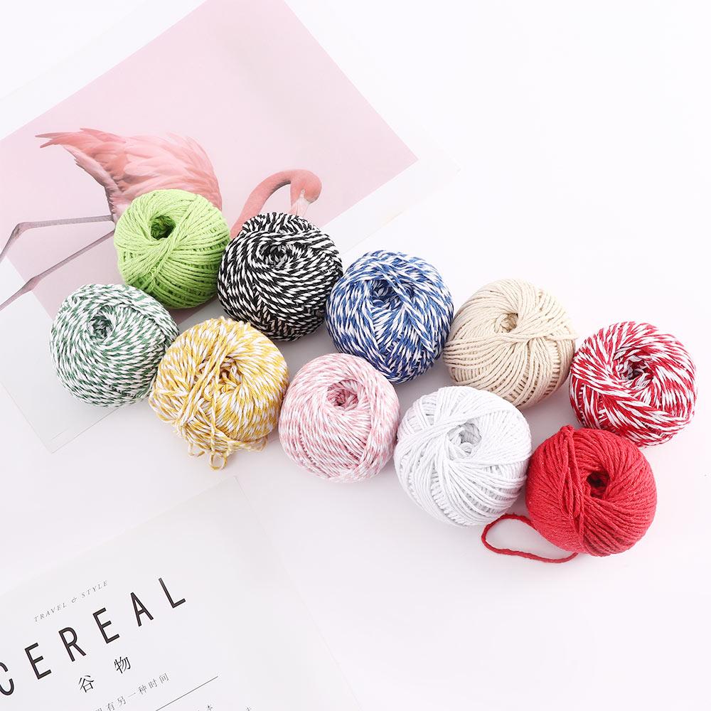 

100m Double Colors Woven Wire Sewing Rope Cord Cotton Thread бежевый