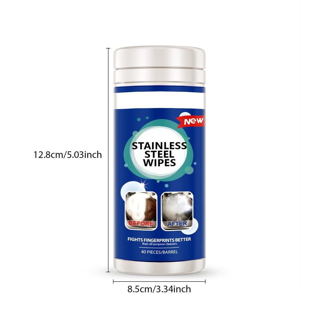 40pcs /80Pcs Convenient Cleaning Wipes All Purpose Stainless Steel Wipes Cleaning Wipes Easily Remove Grease Water Marks
