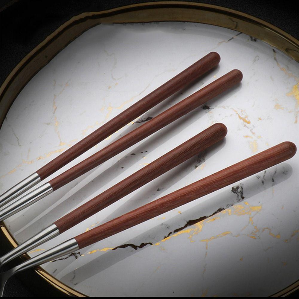 Retro Household Dining Spoon Fork Chopsticks Portable Minimalist Lunch Tableware Cutlery Reusable Dessert Spoon Hotel