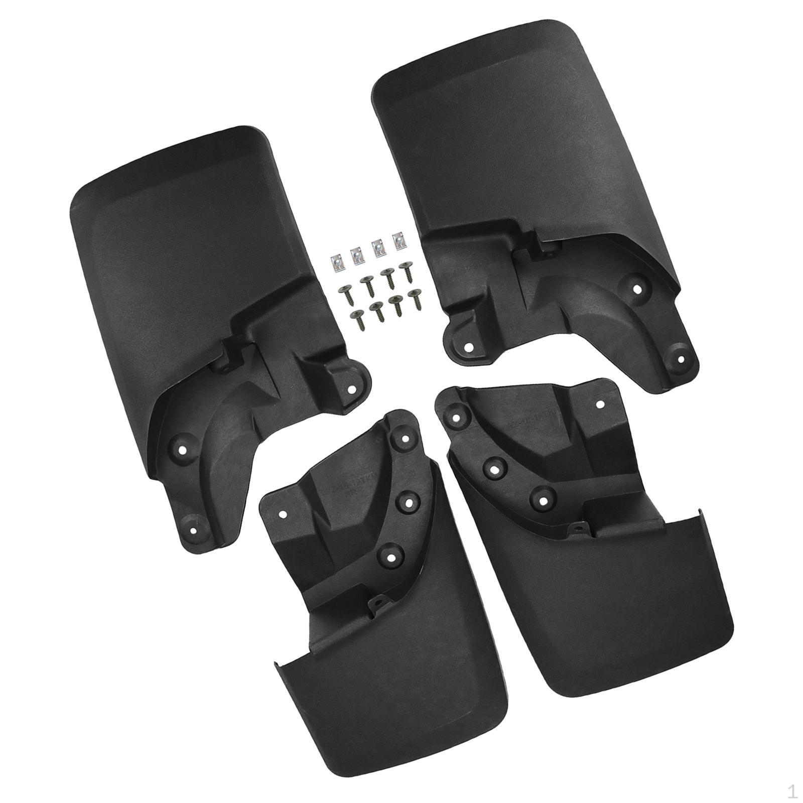 

4 Pieces Front and Rear Mud Guard Set Guards for 2016-2021 Mudflaps Replacement, Black