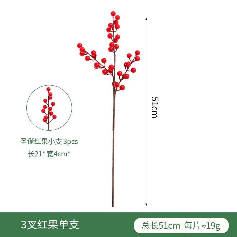Artificial Red Berry Decorations Christmas Holiday Centerpieces Foam Winter Holly Branches With 3-16 Fork Clusters