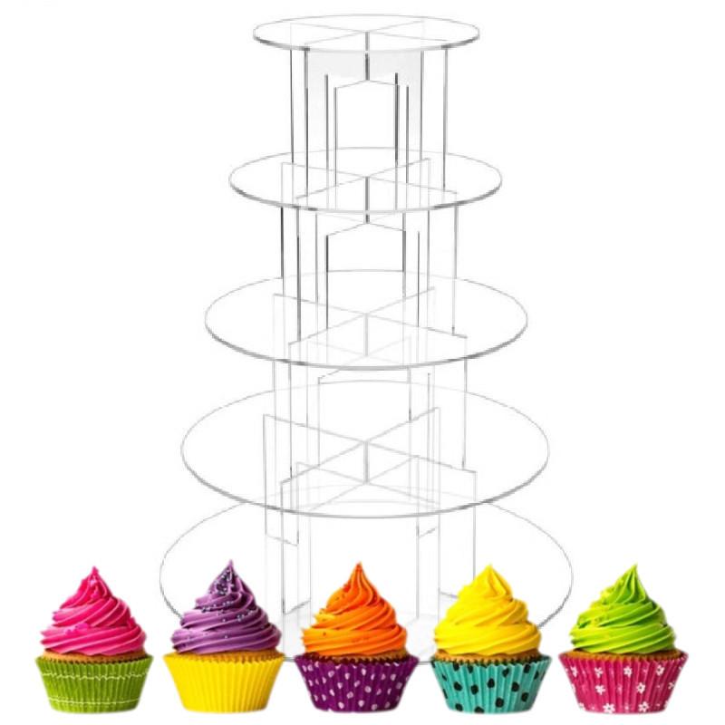 Elegant Clear Acrylic Cake Stand Multi-layer Display For Wedding And Birthday