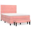 3138090 vidaXL Divan Bed with Mattress Pink 140x200 Cm Velvet