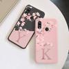 Initial Letter Silicone Case For Huawei P20 2018 P20 Lite P20 Pro Shell Retro Pink Flower Soft TPU Cover For Huawei P20 Capa