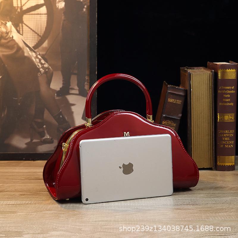 European Trendy Women's Bag 2023 New Cross-Border Trade Glossy Solid Color Crossbody Bag Women's Handbag Shoulder Bag