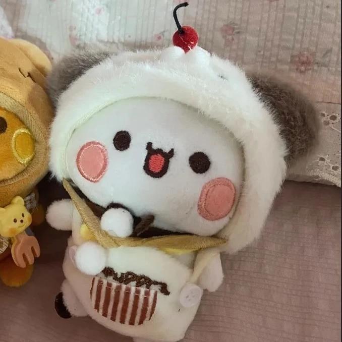 Yier Bubu Kaffee-Thema Plüsch Schlüsselanhänger Koch-Outfit Paar-Set Weicher Flauschiger Taschenanhänger Für Rucksack-Dekoration Geschenk-Sammlung 10cm