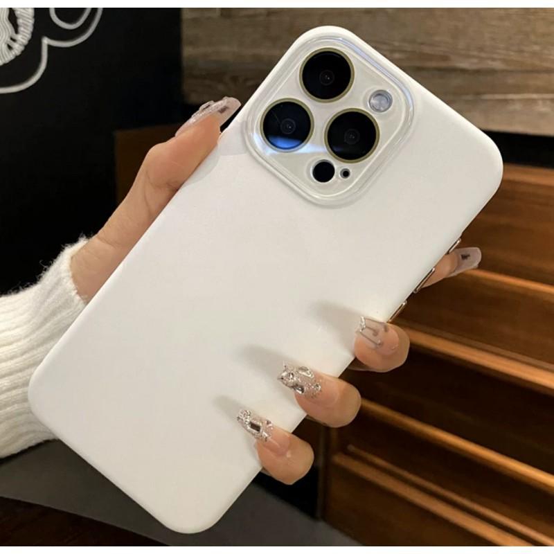

New Liquid Crystal Lens Phone Case IPhone 15 / 14 Pro Max 13 Solid Color Silicone Protective Cover iPhone 15 PRO