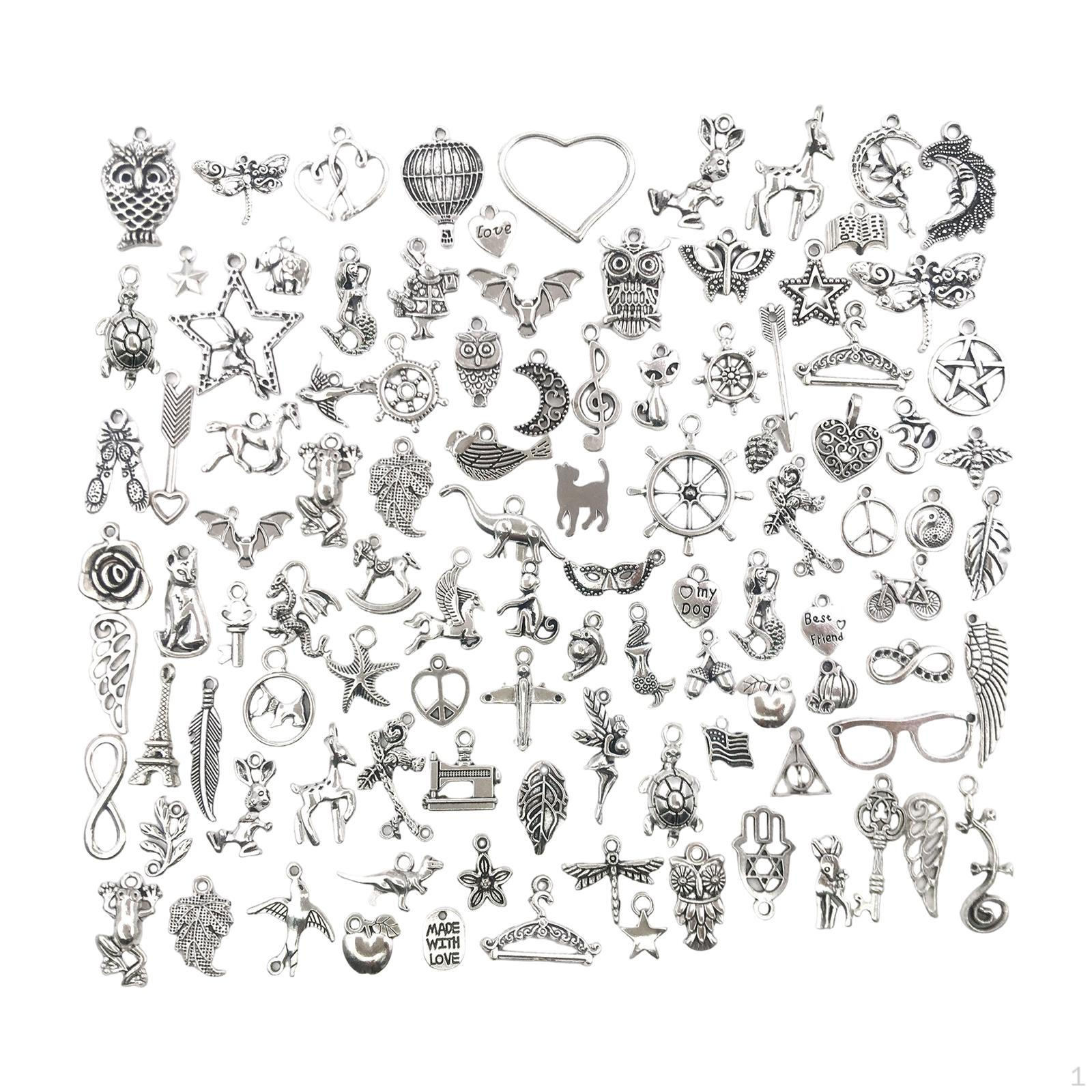 

200 Pieces Bulk Charms Pendants Alloy Decors DIY Metal Versatile Compact Jewelry Making