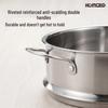 304 Stainless Steel Stackable Steamer Basket with Double-ear Handles