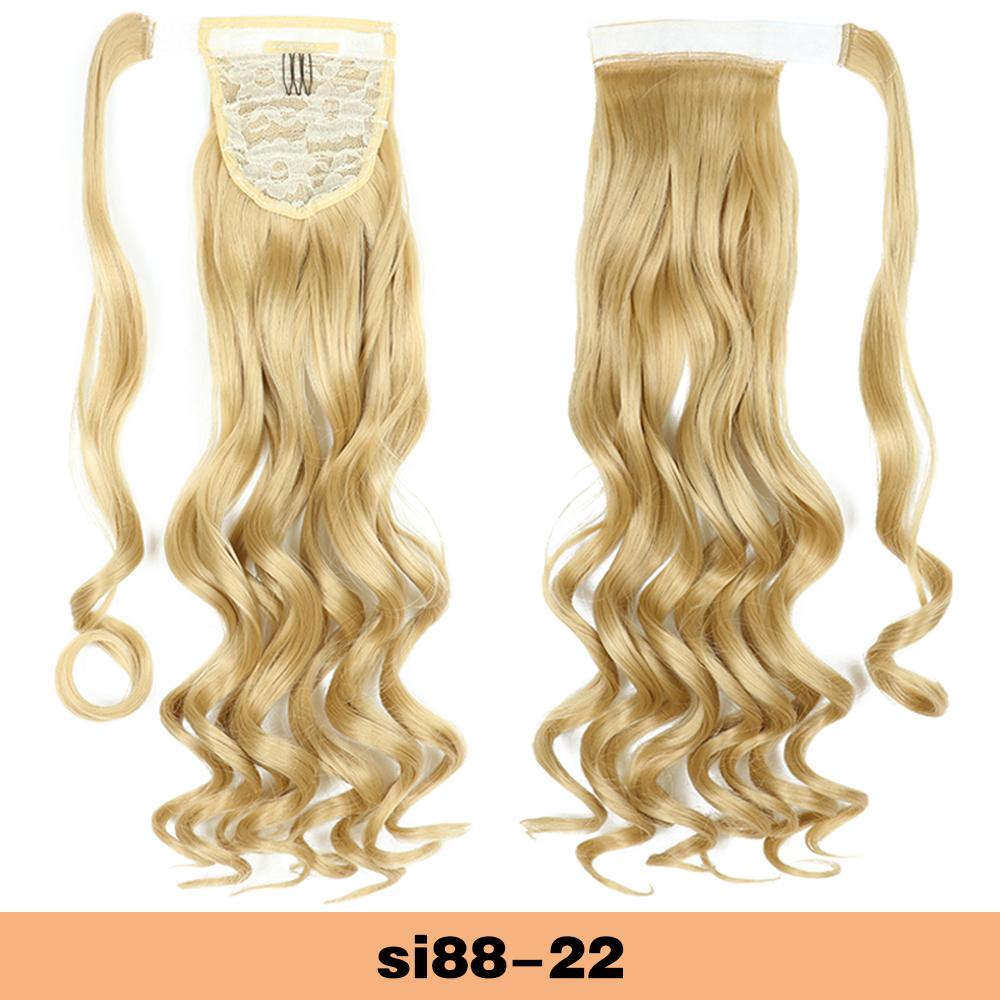 Synthetic Long Wavy Ponytail Extensions Wrap Around Hair Ponytails Wavy Clip In Hairpieces For Women