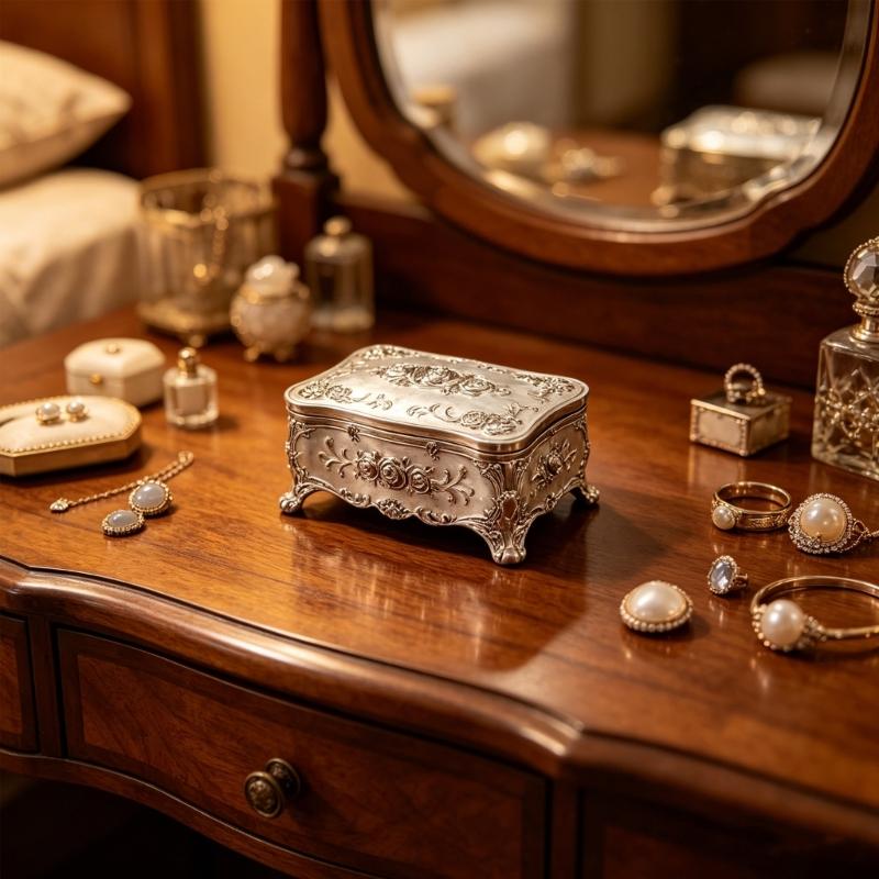 High Quality Zinc Alloy Jewelry Box With Delicate European Engraving Decorative Trinkets Box Ideal For Gift Giving