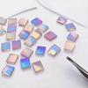 Yousheng Mini Iridescent Acrylic Squares, Translucent Rainbow Acrylic Pieces, 2cm 3cm Holographic Acrylic Tiles for DIY Crafts, Mosaic Art, Light And