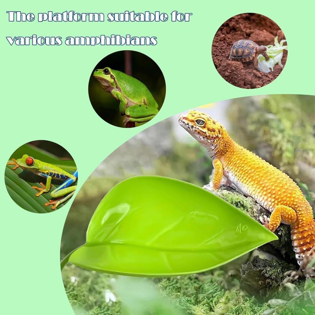 Frog Habitat Leaf Suction Cup Tank Terrarium Realistic Leaf Reptile Basking Area Resting Terrace for Geckos Frog Tank Decor