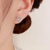 Japanese & Korean Style Versatile Zircon Flower Stud Earrings, s925 Silver, Exquisite Light Luxury