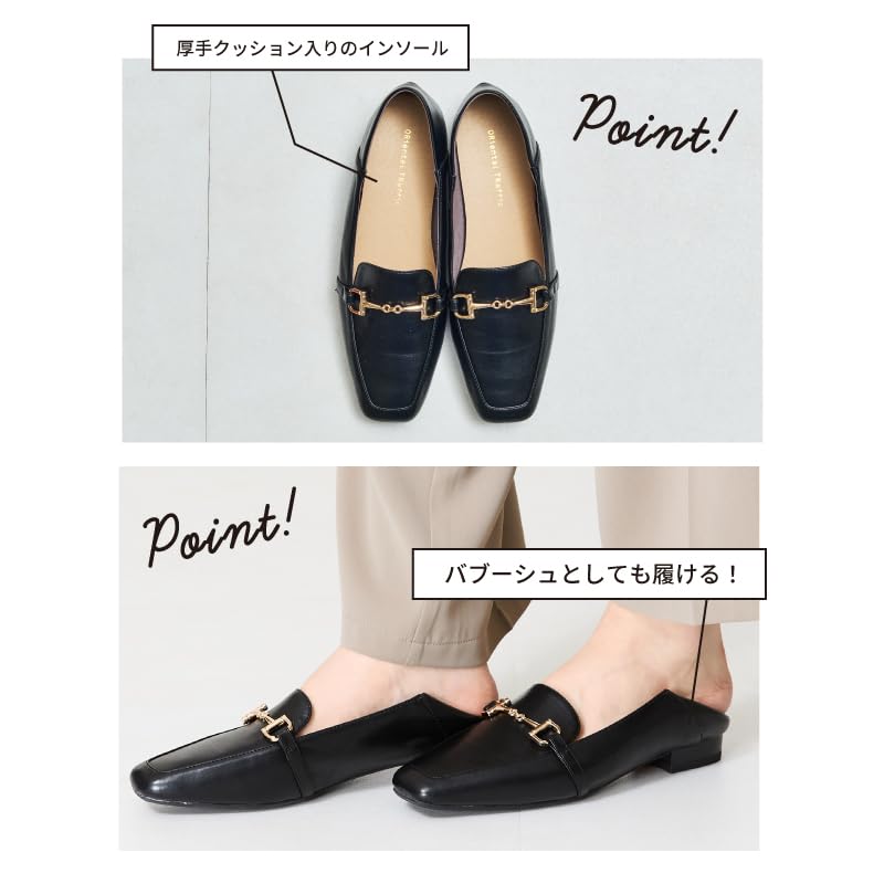 Avec All Year Office cm [Oriental Traffic] Mocassins, Babouches, Ballerines, Rembourrés, Souples, 3 façons, Motifs, Interchangeables, Ronds, Décontractés, Femme, 41314,