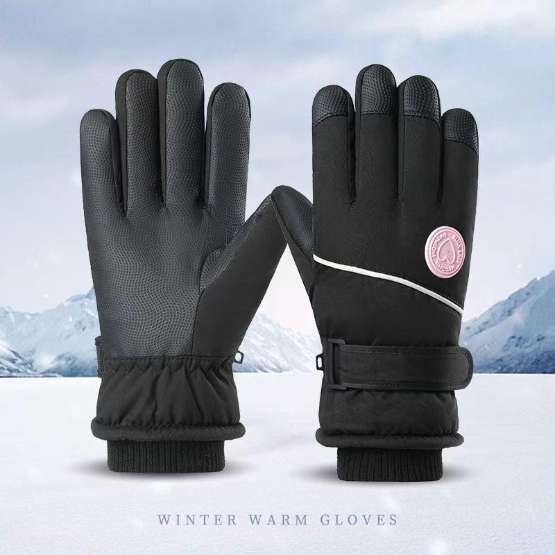 Women's Winter Touchscreen Windproof Gloves - Thick, Velvet-Lined for Warmth, Cold-Proof, Ideal for Skiing, Riding, and Electric Car Use