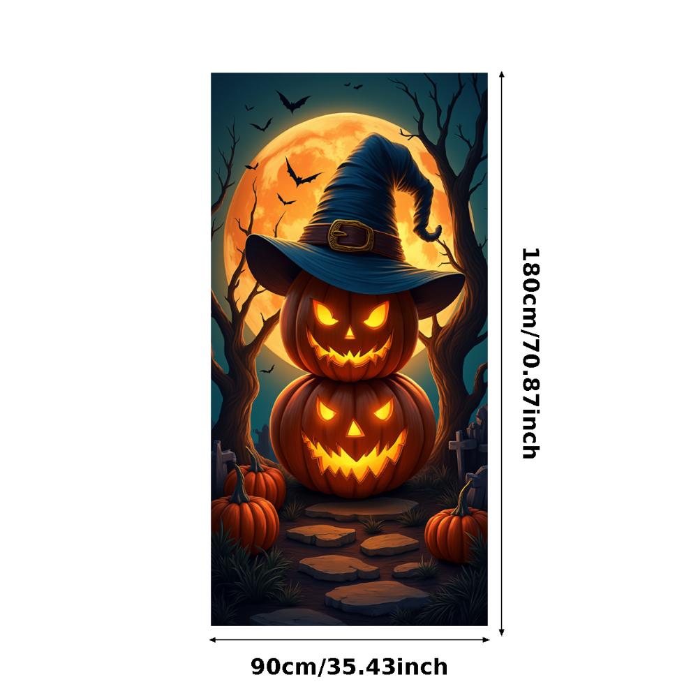 Halloween Decoration Banner Spooky Theme Devil Pumpkin Lantern Halloween Party Decoration Backdrop Photography Background Props