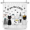 Funny Cartoon Animals Shower Curtain For Bathroom Healing Text Cat Animals Waterproof Fabric Bathtub Bathroom Curtain With Hooks