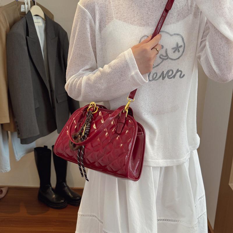 Rhombus bag women's 2025 new trendy fashion high sense shoulder underarm bag versatile messenger tote bag