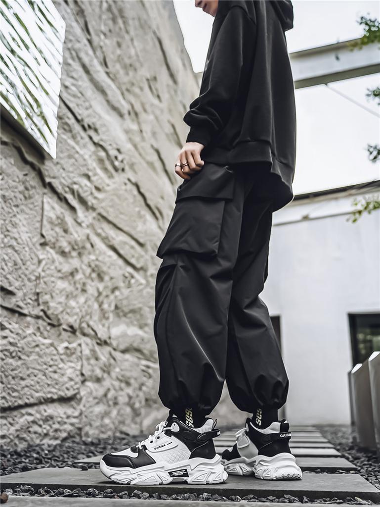 Men's Outdoor Lace Up Thick Soled Boots Fashionable and Versatile Sports and Leisure Shoes Short Boots for Men