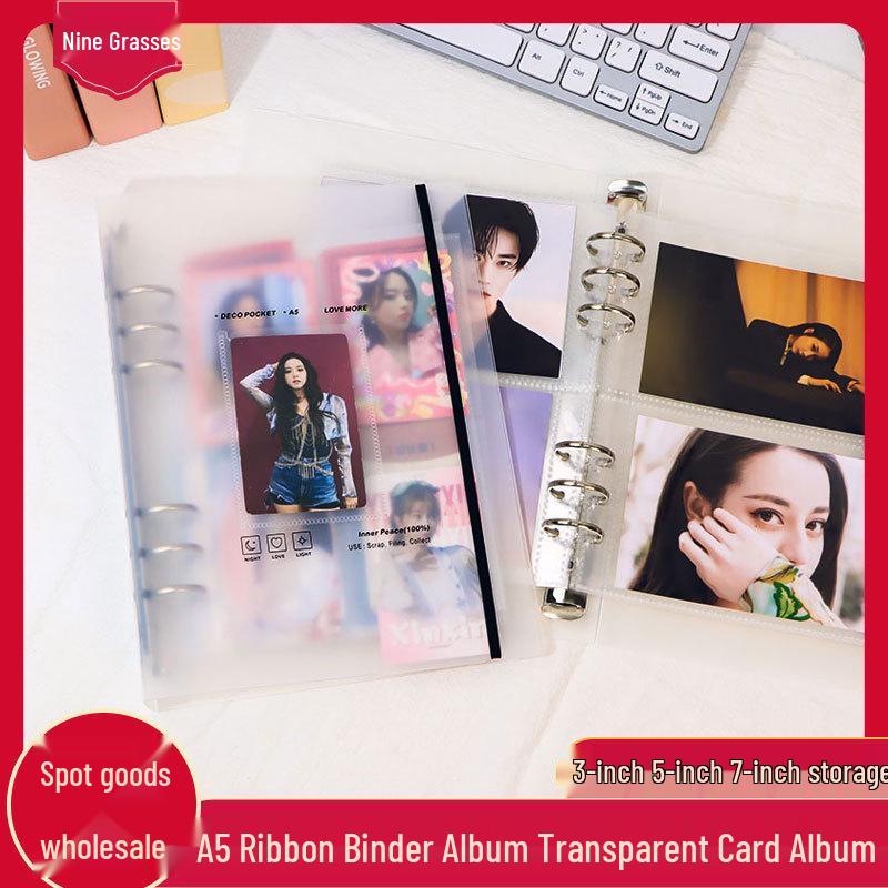 A5 Loose-Leaf Photo Album: Large Capacity, Insert-Type for 3-Inch & 5-Inch Photos, Ideal for Couples, Families, and Idol Collectors.
