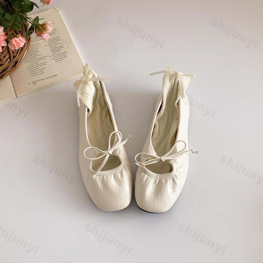 Fashion Eleagnt Ballet Style Square Head Shallow Mouth Flat Single Shoes for Women's Summer 2025 New Comfortable Slip on Mary Jane Shoes