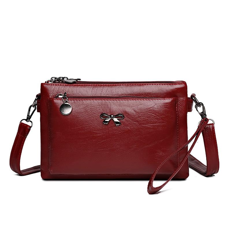Messenger Bag Middle-aged Mother Bag Soft Leather Women's Bag Shoulder Bag